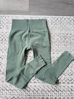 Dyne Seamless Ribbed Leggings in Sage Green